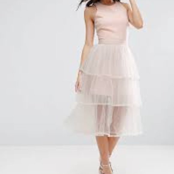 English Factory Cream Layered Tulle Dress - Picture 3 of 5